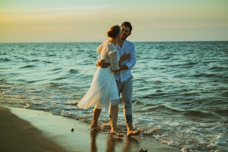 romantic couple on beach